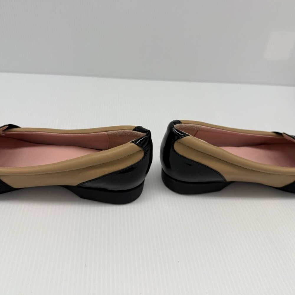 Taryn Rose Traveler Taurus Tan & Black Patent Leather Flat Slip On Loafers 7M - Picture 5 of 9